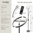 TECTAKE - Lampadaire Auralis LED 20W avec lampe de lecture dimmable noir - vignette