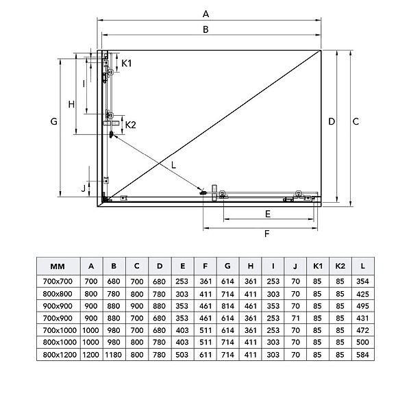 KIAMAMI VALENTINA - Cabine De Douche 80X120 Cadre Noir Mat Verre Sérigraphié 6Mm | City - large