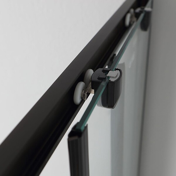 KIAMAMI VALENTINA - Porte De Douche 70X90 H 190 Profile Noir Opaque Cristal Transparent | City - large