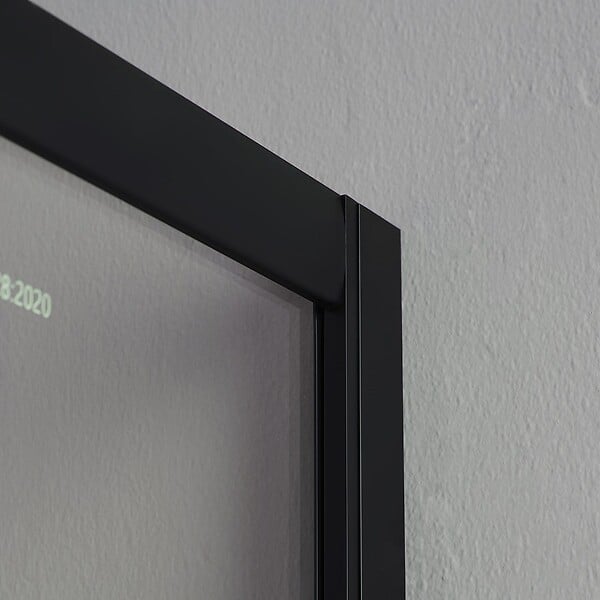 KIAMAMI VALENTINA - Cabine De Douche D'angle 90X90 Profils Verre Sérigraphié Noir Mat | City - large