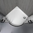 KIAMAMI VALENTINA - Porte De Douche Semi-Circulaire Noire Matte Cm 90 Cristal Transparent | City - vignette
