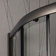 KIAMAMI VALENTINA - Porte De Douche Semi-Circulaire Noire Matte Cm 90 Cristal Transparent | City - vignette