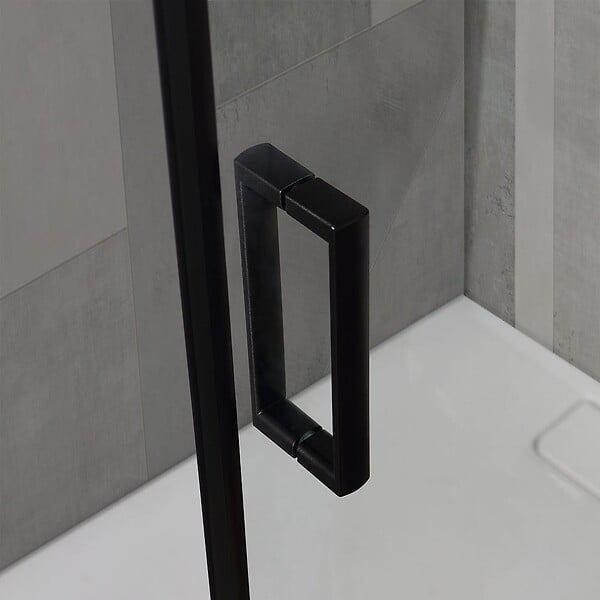 KIAMAMI VALENTINA - Porte De Douche Noir Opaque 70X100 Cm Cristal Transparent Design | City - large