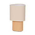 COREP - Lampe à poser Minos - Céramique effet bois - Lin - E14 - vignette