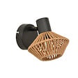 COREP - Spot abat-jour papier FSC - Tête orientable - Naturel/noir - vignette