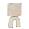 COREP - Lampe de table céramique lin arche Blanc mat E14 7W - vignette