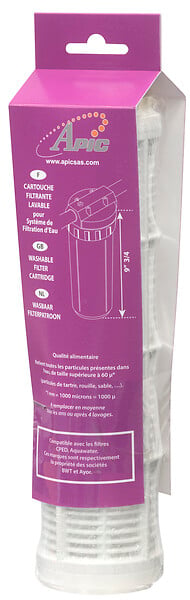 APIC - Cartouche lavable anti impuretés 60 microns - large