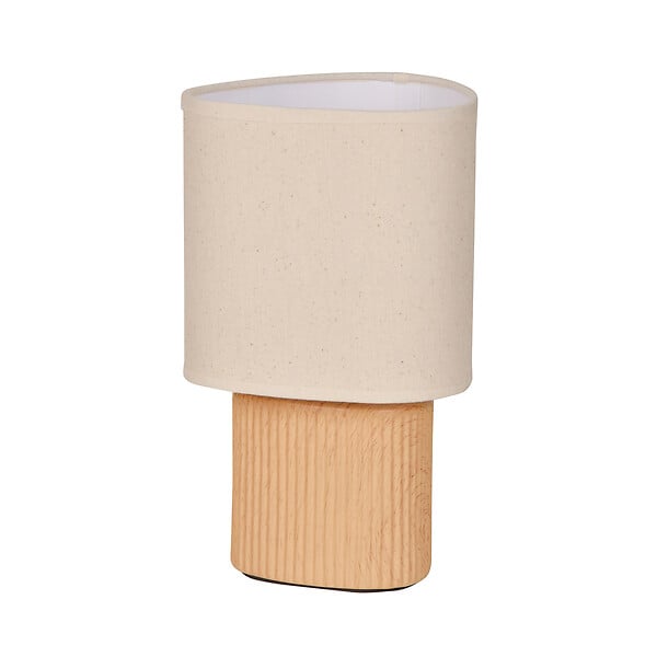 COREP - Lampe à poser Minos - Céramique effet bois - Lin - E14 - large