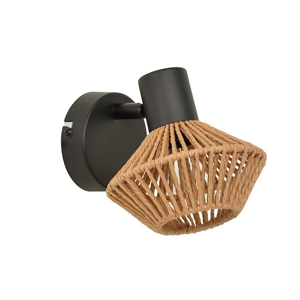 COREP - Spot abat-jour papier FSC - Tête orientable - Naturel/noir - large