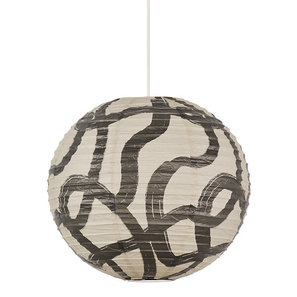 COREP - Suspension boule japonaise papier riz - Noir brossé - 40cm - large