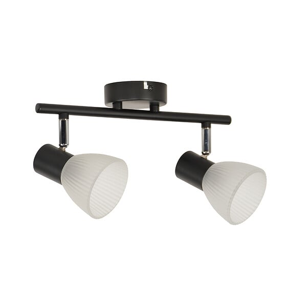 COREP - Spot orientable métal et verre Gino Noir 2 têtes E14 - large