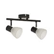 COREP - Spot orientable métal et verre Gino Noir 2 têtes E14 - vignette
