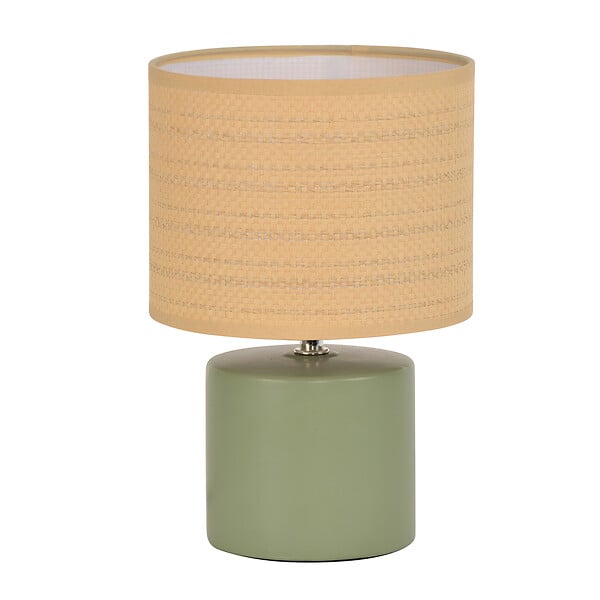 COREP - Lampe à poser - Céramique et raphia - Lichen - E14 7W max - large