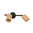 COREP - Spot sur socle bois FSC TITO 2 lumières GU10 Noir mat 15W - vignette