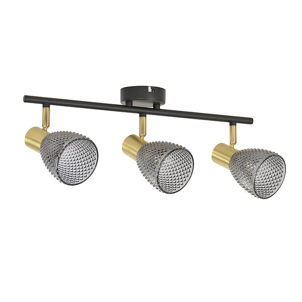 COREP - Spot décoratif Giada 3 lumières - Noir et fumé - E14 - large