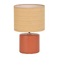 COREP - Lampe à poser céramique raphia Terracotta mat E14 - vignette