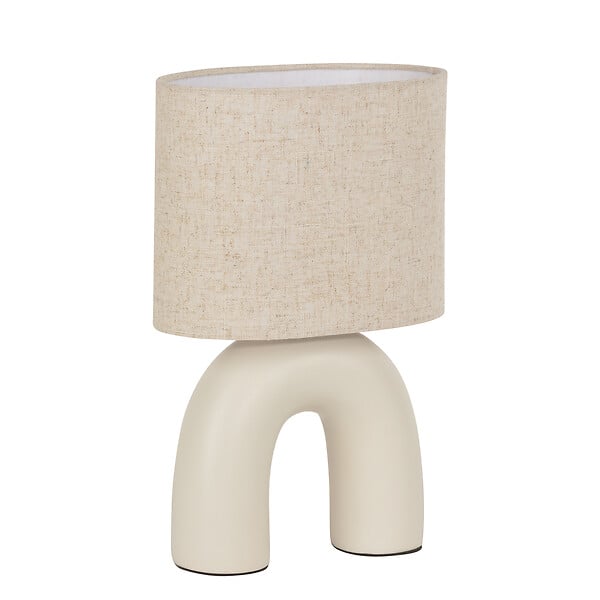 COREP - Lampe de table céramique lin arche Blanc mat E14 7W - large