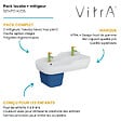 VITRA - Pack lavabo pour enfant VitrA Sento Kids 85 cm + cache siphon + Mitigeur lavabo jaune et vert - vignette