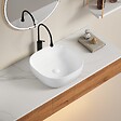 KIAMAMI VALENTINA - Lavabo Carré En Céramique Blanche De 42Cm À Poser - vignette