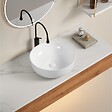 KIAMAMI VALENTINA - Lavabo Rond À Poser 41Cm En Céramique Blanche - vignette