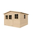 TIMBELA - TIMBELA M335+M335G ABRI de Jardin en Bois H226x316x324 cm/9 m² AVEC LES PLANCHERS IMPRÉGNÉ - vignette