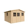 TIMBELA - TIMBELA M335+M335G ABRI de Jardin en Bois H226x316x324 cm/9 m² AVEC LES PLANCHERS IMPRÉGNÉ - vignette