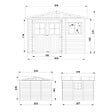 TIMBELA - TIMBELA M335+M335G ABRI de Jardin en Bois H226x316x324 cm/9 m² AVEC LES PLANCHERS IMPRÉGNÉ - vignette