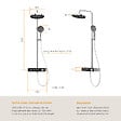 EMKE - EMKE Colonne de douche Thermostat Chrome, Régulation innovante du débit, douche à effet pluie de 26 cm, douchette à main avec 3 jets Système de douche - vignette