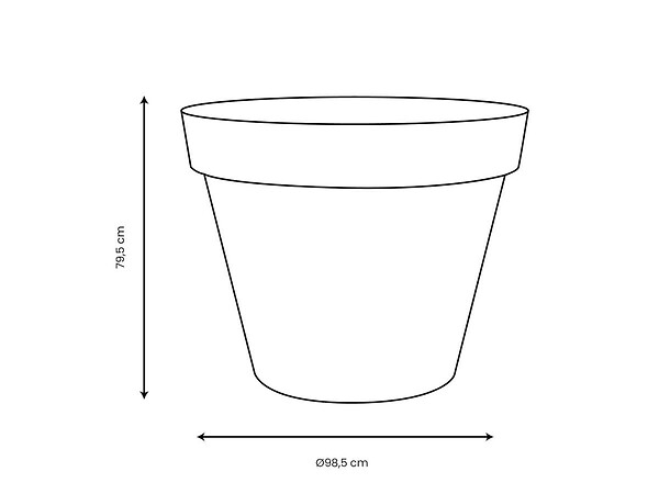 EDA - Pot de fleur rond Toscane à˜ 100 x H.79 cm - Vert laurier - Eda - large