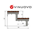 VINUOVO - Escalier en acier BALI, 2 marches en bois exotique Bangkirai, Hauteur 37 cm - L 140 cm - vignette