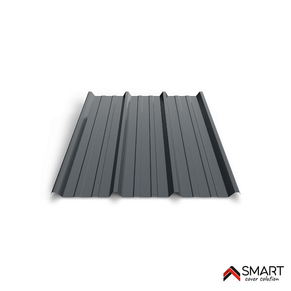 BRAVO THE SMART SOLUTION - Tôle bac acier - Toiture - Couverture - plaque TR45 Coloris Gris Anthracite RAL 7016 Dimensions 2000x1050x0.50mm - large