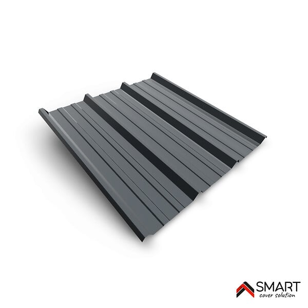 BRAVO THE SMART SOLUTION - Tôle bac acier - Toiture - Couverture - plaque TR45 Coloris Gris Anthracite RAL 7016 Dimensions 2000x1050x0.50mm - large