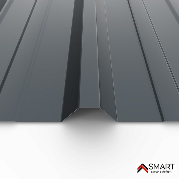 BRAVO THE SMART SOLUTION - Tôle bac acier - Toiture - Couverture - plaque TR45 Coloris Gris Anthracite RAL 7016 Dimensions 2000x1050x0.50mm - large