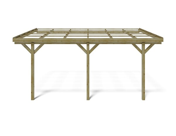 ALTANKA - Carport, abri de voiture  3x5.24 m - 15 m2 - adossé  - CAR7-2 - large
