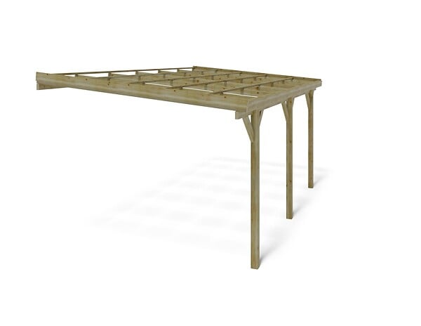 ALTANKA - Carport, abri de voiture  3x5.24 m - 15 m2 - adossé  - CAR7-2 - large