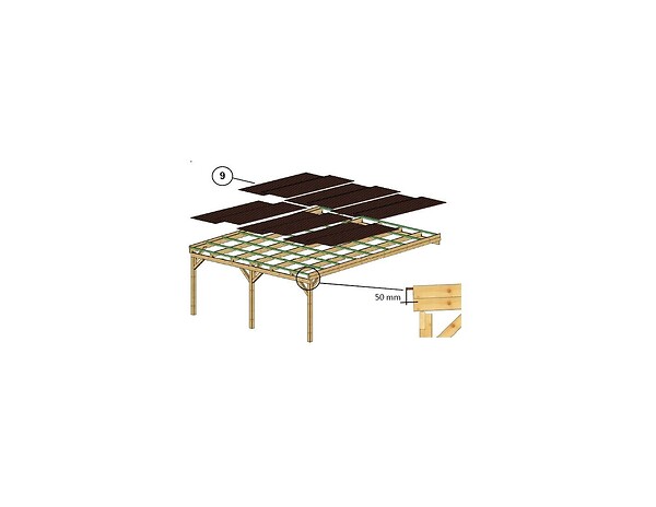 ALTANKA - Carport, abri de voiture  5.8x5.06 m - 29 m2 - couverture PVC  - CAR23PVCTR - large