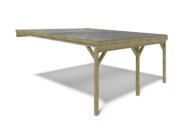 ALTANKA - Carport, abri de voiture  5.8x5.06 m - 29 m2 - couverture PVC  - CAR23PVCTR - large