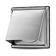 BLAUBERG - Grille ventilation inox brossé rejet d'air carrée à capot | clapet anti retour intégré - Diamètre (mm): 150 - vignette