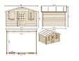 ALTANKA - Abri de jardin en bois - 12m2 - 4x3m - Ep. 28mm - Couleur: naturel - DOM137 - vignette
