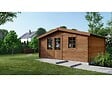 ALTANKA - Abri de jardin en bois - 12m2 - 4x3m - Traité - Ep. 28mm - Couleur: marron - DOM595 - vignette