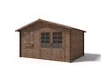ALTANKA - Abri de jardin en bois - 12m2 - 4x3m - Traité - Ep. 28mm - Couleur: marron - DOM595 - vignette