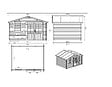 ALTANKA - Abri de jardin en bois - 12m2 - 4x3m - Traité - Ep. 28mm - Couleur: marron - DOM595 - vignette