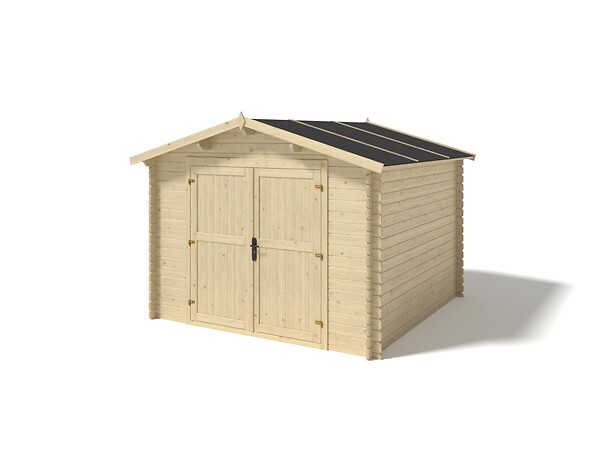 ALTANKA - Abri de jardin en bois - 9m2 - 3x3m - Ep. 28mm - Couleur: naturel - DOM531 - large