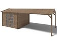 ALTANKA - Abri de jardin en bois - 3x3 m avec extension de 4x2.76 m - 20 m²- Traité - DOM676+DOS194 - vignette