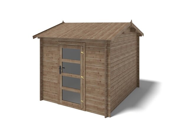 ALTANKA - Abri de jardin en bois - 2.5x3 m avec extension de 4x2.76 m - 18.56 m²- Traité - DOM675+DOS194 - large