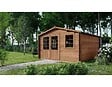 ALTANKA - Abri de jardin en bois - 20m2 - 5x4m - Traité - Ep. 45mm - Couleur: marron - DOM376 - vignette
