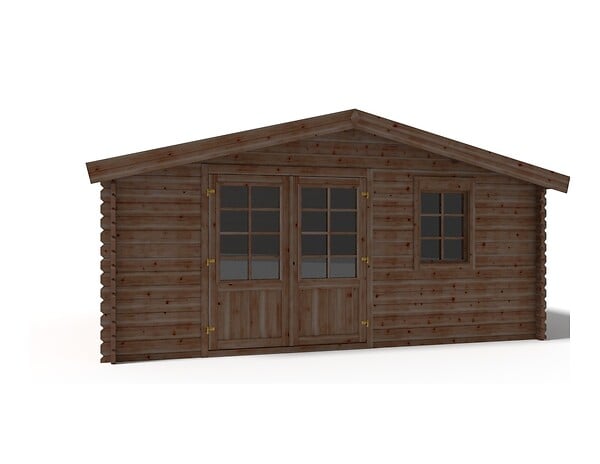 ALTANKA - Abri de jardin en bois - 20m2 - 5x4m - Traité - Ep. 45mm - Couleur: marron - DOM376 - large