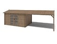 ALTANKA - Abri de jardin en bois - 4x3 m avec extension de 4x2.76 m - 23.06 m²- Traité - DOM677+DOS194 - vignette