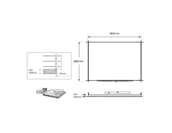 ALTANKA - Abri de jardin en bois - 4x3 m avec extension de 4x2.76 m - 23.06 m²- Traité - DOM677+DOS194 - large