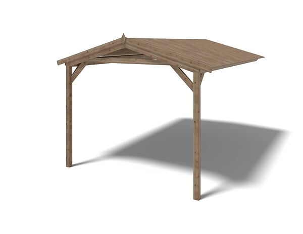ALTANKA - Abri de jardin en bois - 4x3 m avec extension de 4x2.76 m - 23.06 m²- Traité - DOM677+DOS194 - large